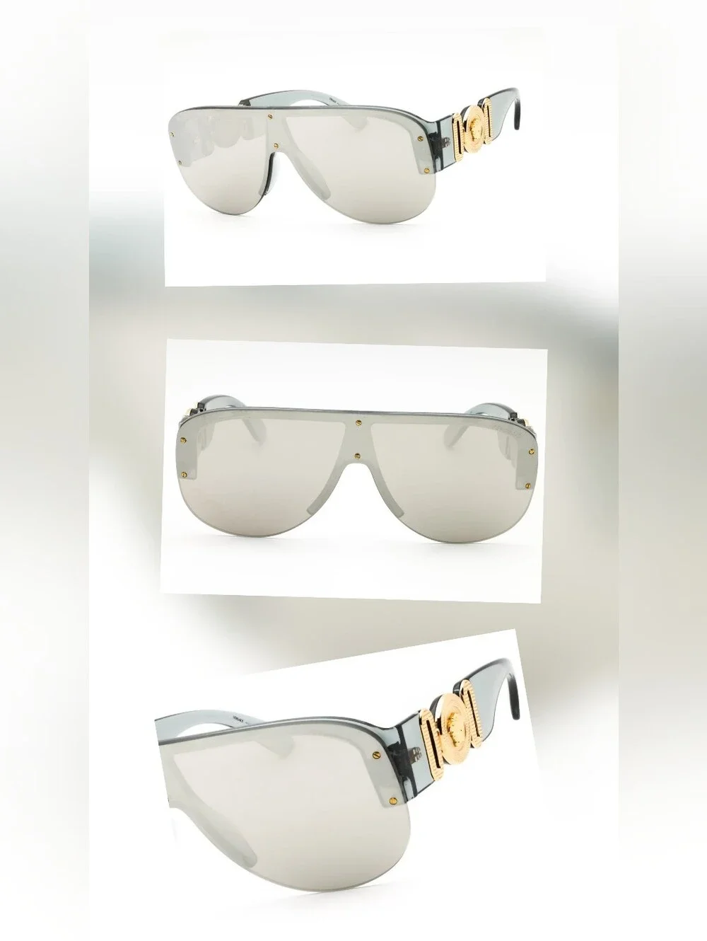 Versace 0VE4391, Transparent Grey/Light Grey Mirror Silver, Size 148X1X140